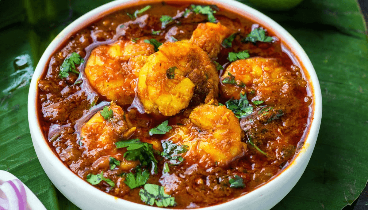 Prawn Masala & a butter naan