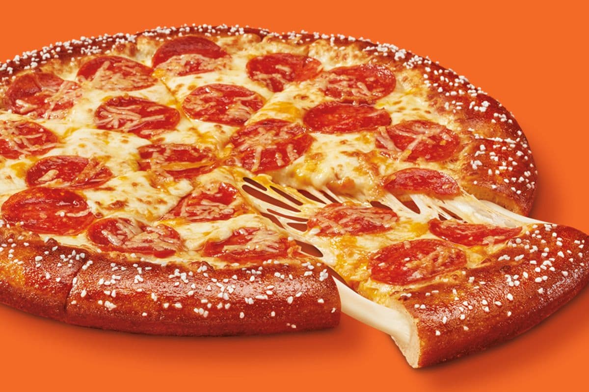 Medium Pepperoni Stuffed Pretzel Crust Pizza with Tomato Sauce