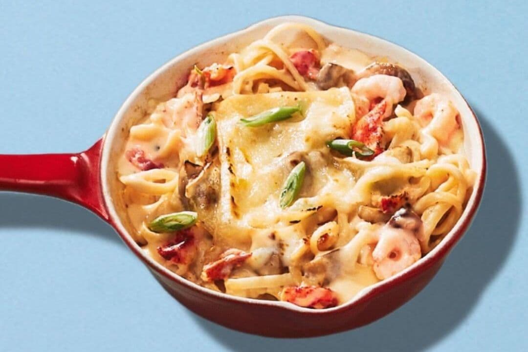 Linguine homard et crevettes en casserole gratinée / Lobster and Shrimp Linguine Casserole Au Gratin