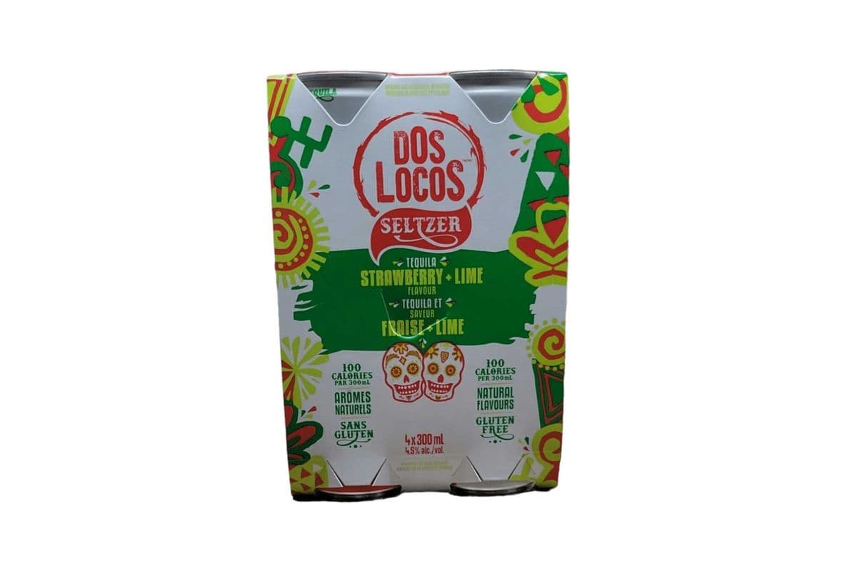 Dos Locos Strawberry Lime Tequila Seltzer (4 x 300ml Cans)