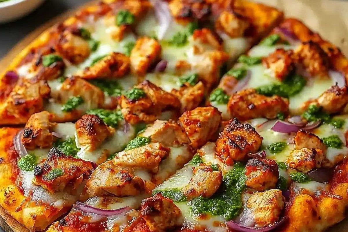 18. 14" Large Chicken Tikka Indian Pizza
