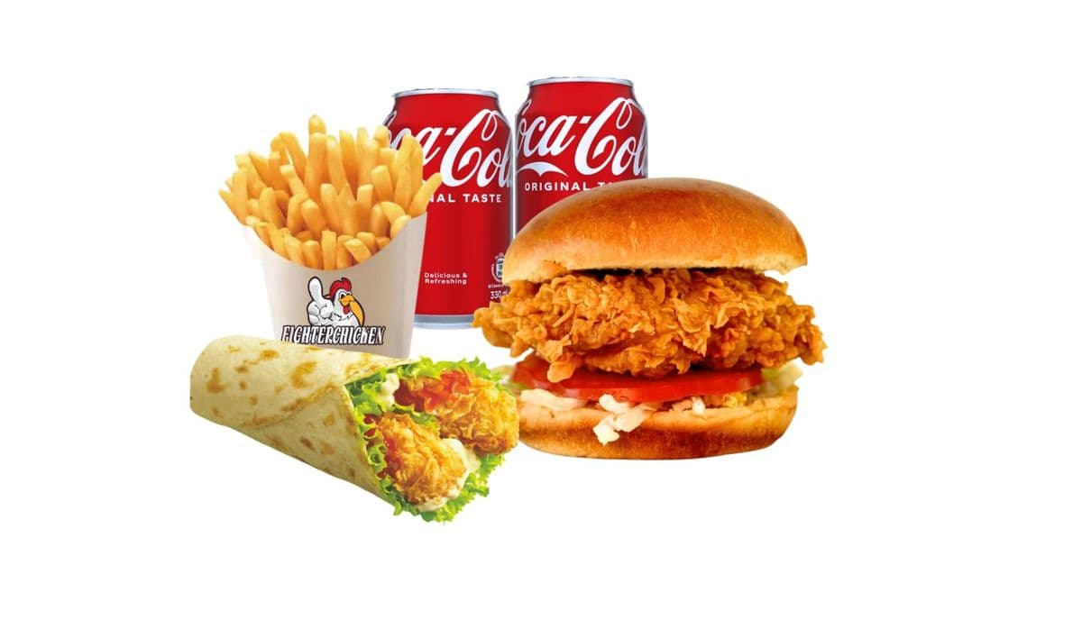 Crispy Chicken Burger & Fish Wrap Combo