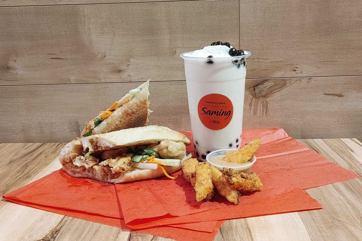 Banh Mi Trio Végétarien avec boisson gazeuse / Vegetarian trio with pop