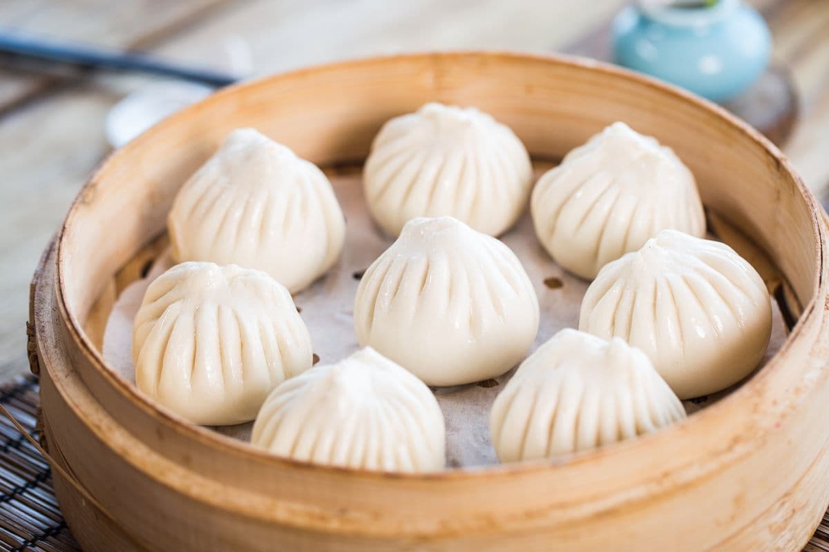 102. Steamed Bun Stuffed with Ground Pork, Shrimp, Black Fungus, and Sea Cucumber - 三鲜包 (猪肉,虾仁,木耳,海参