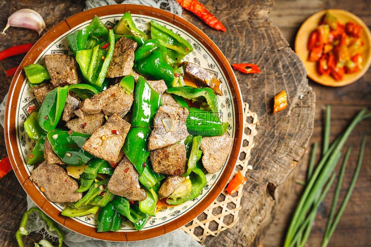 Stir Fried Pork Liver with Green Pepper 尖椒炒猪肝