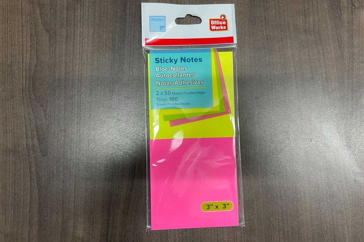 Adhesive Memo Neon 100 Sheets 2 Colours (2 Pack)