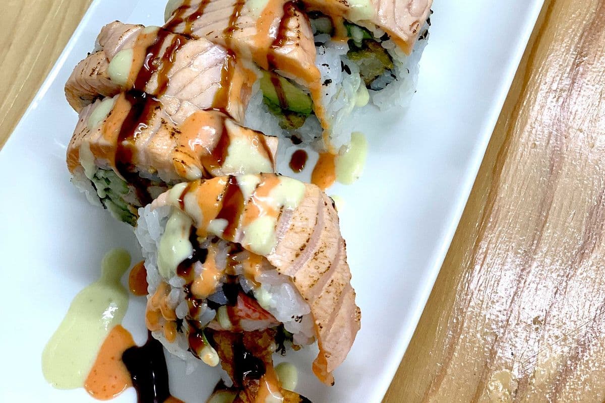 Aburi Salmon Dragon Roll