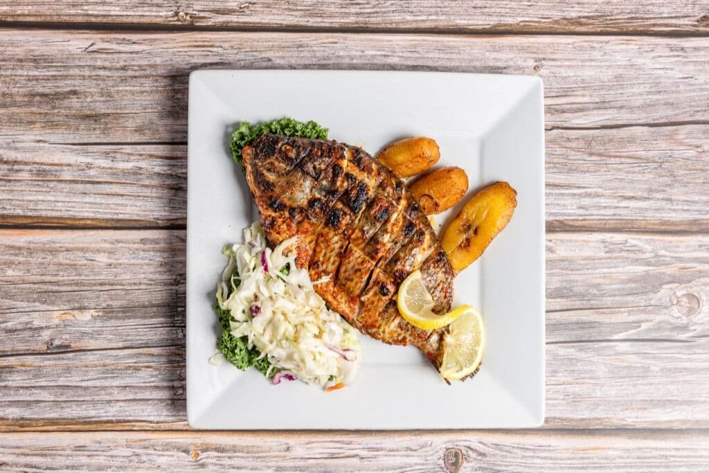 Grilled Fish with Roasted Plantain (Boli)