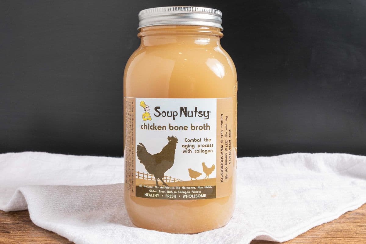 Chicken Bone Broth (1 Litre Jar) Just Heat & Serve