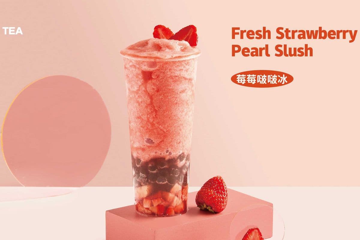 Fresh Strawberry Pearl Slush