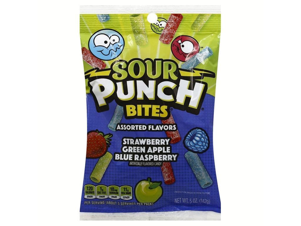 Sour Punch Bites Assorted Fruits Candy Bag