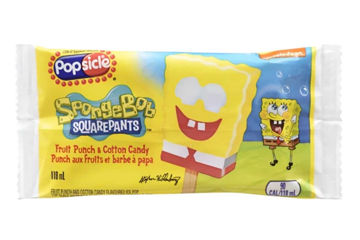 Popsicle Spong Bob Fruit Punch & Cotton Candy (118 ml)