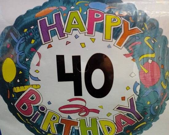 18" Round Foil Balloon (40th Birthday)