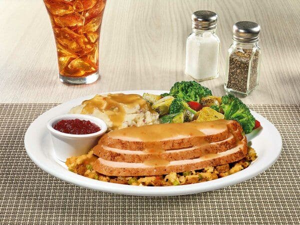Hot Roast Turkey Dinner For 1