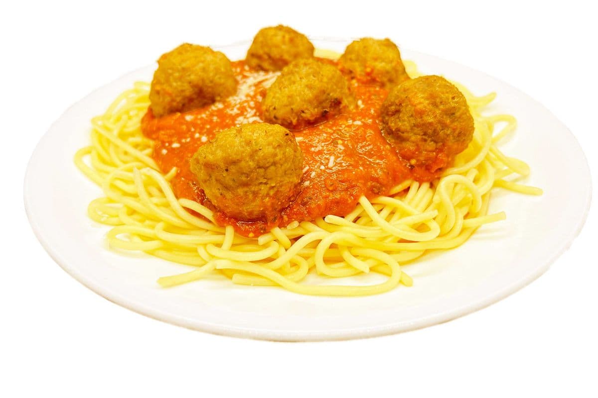 Spaghetti & Meatballs with Garlic Bread