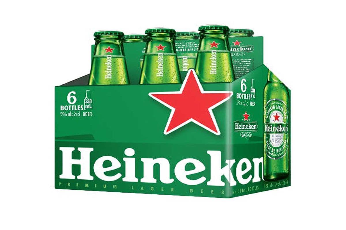 Heineken Premium Lager Beer 6 Bottles (6 x 330ml)