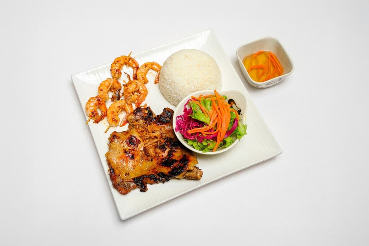 50. Grilled Lemongrass Chicken and Grill Prawns