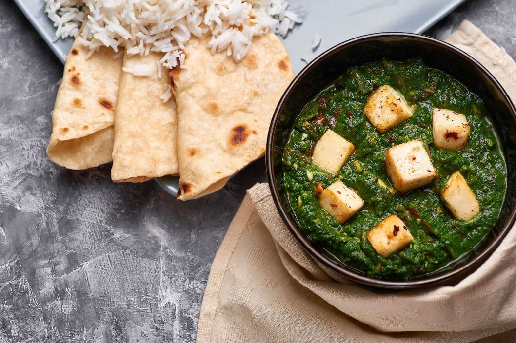Saag Paneer with Rice