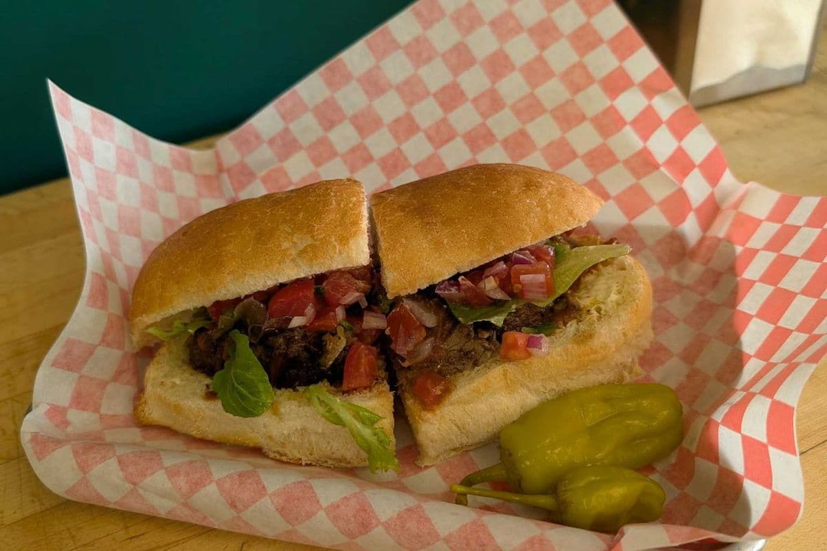 Braised beef on a bun