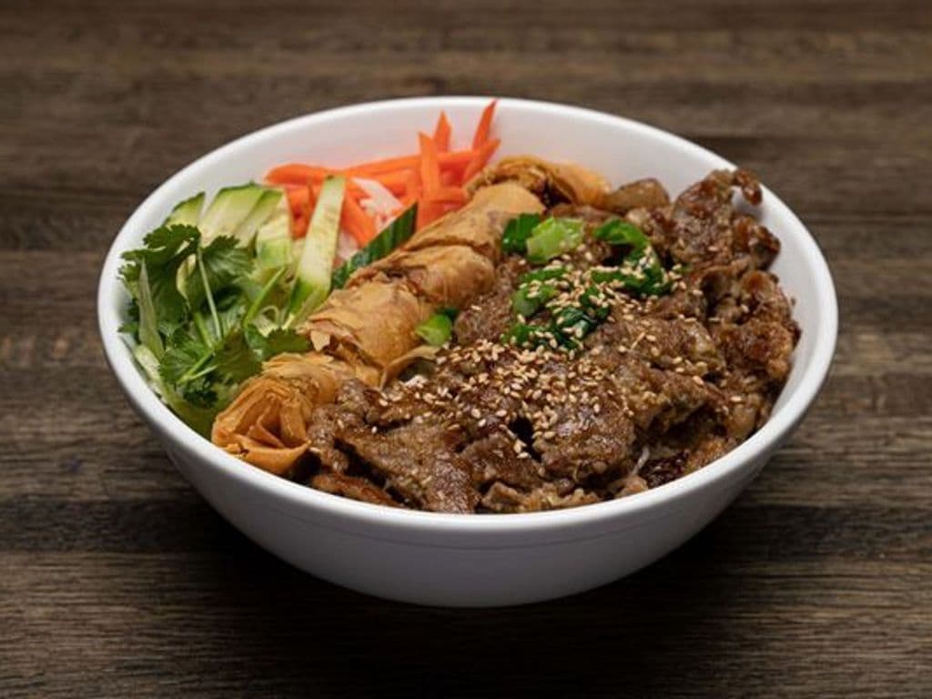 Grilled Pork & Spring Rolls