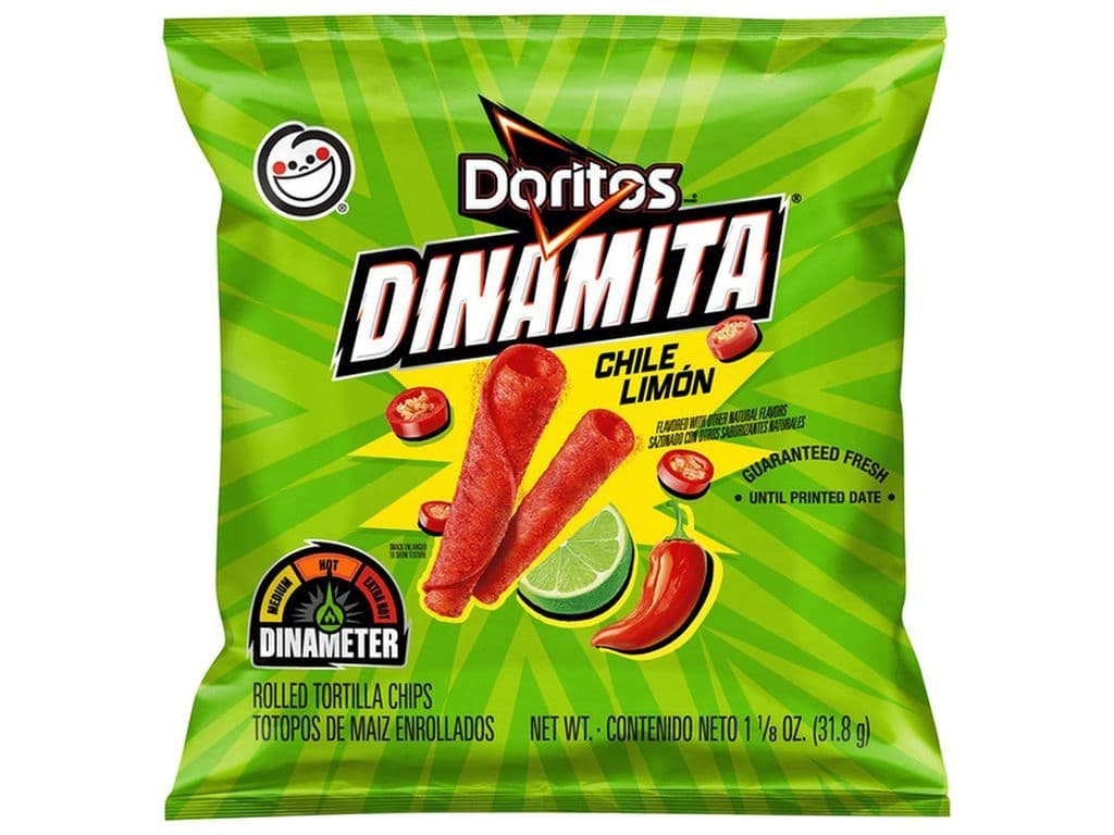 Doritos Dinamita Chile Limon Zesty Texan Rolled Tortilla Chips 31.8g Snack