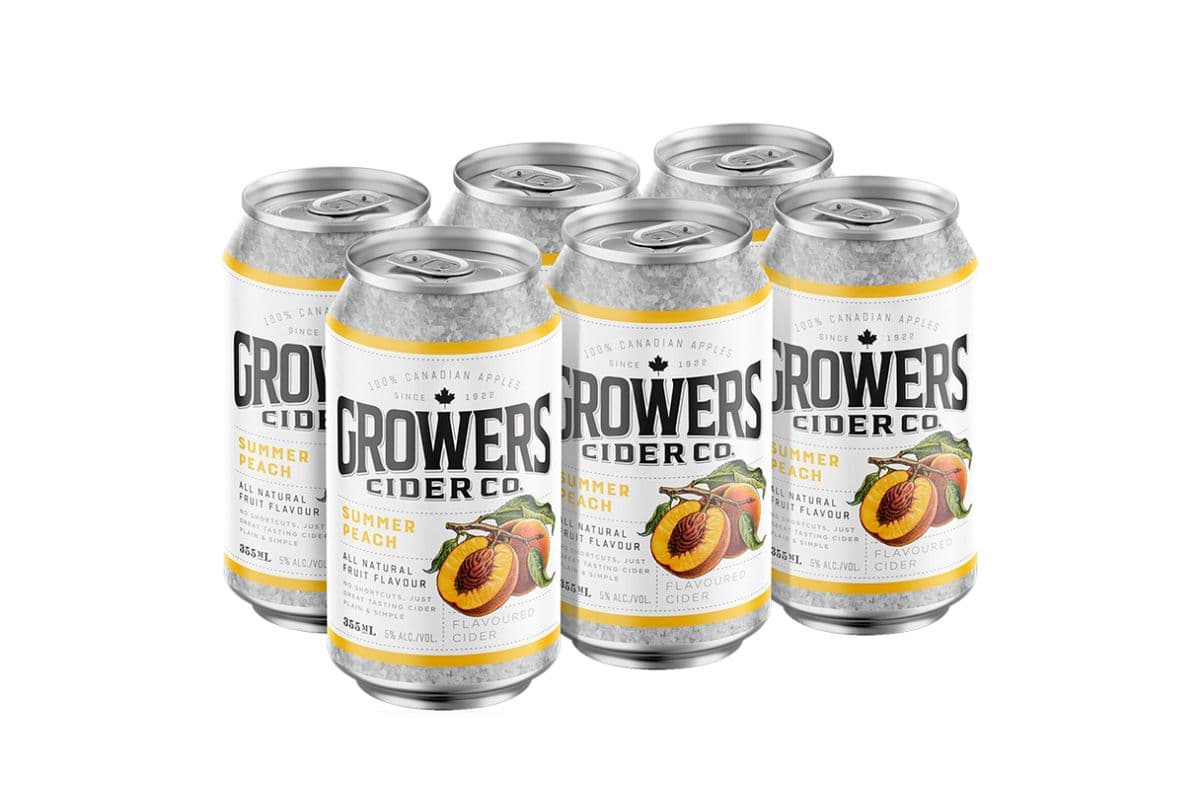 Growers Peach (6 x 355ml cans)