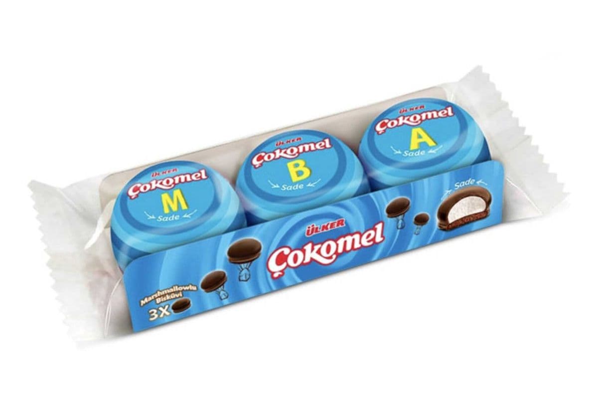 ULKER COKOMEL SADE Marshmallow Biscuit Chocolate Coated 3 pack