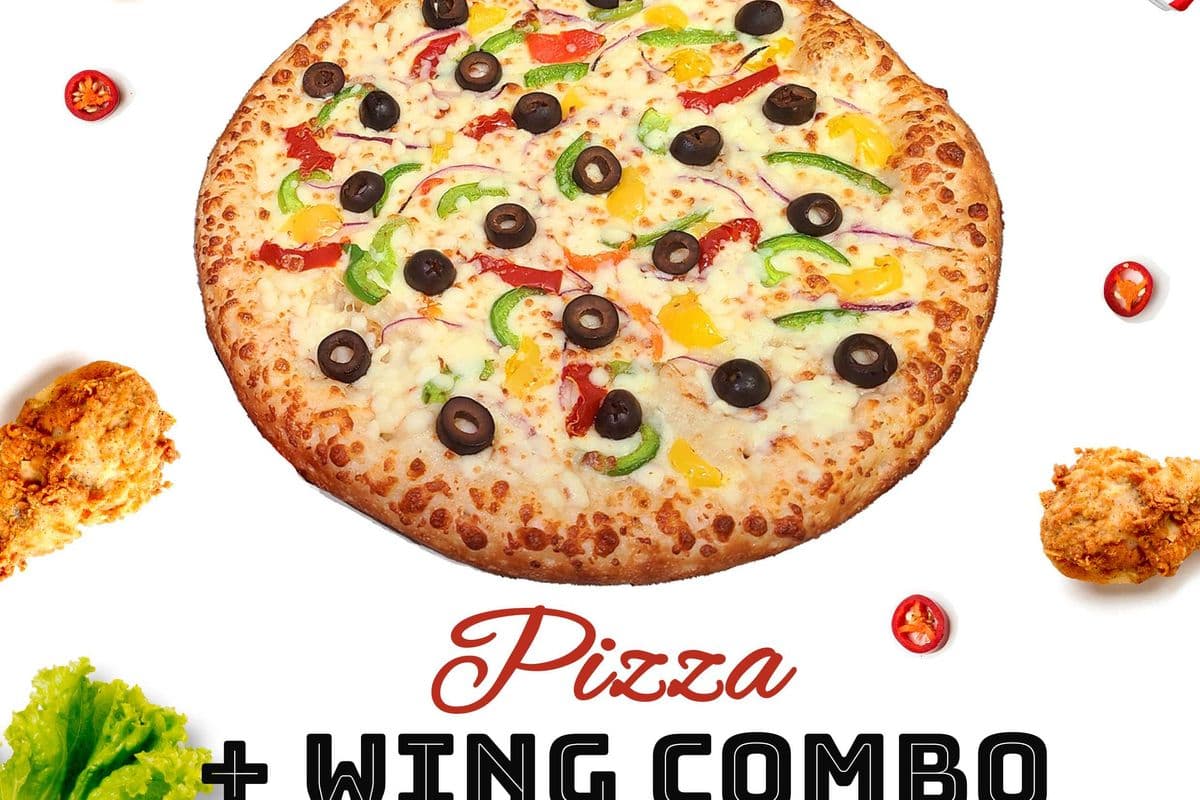 Two Large Four Toppings Pizzas with Wings (24 pcs) 2 LTR POP