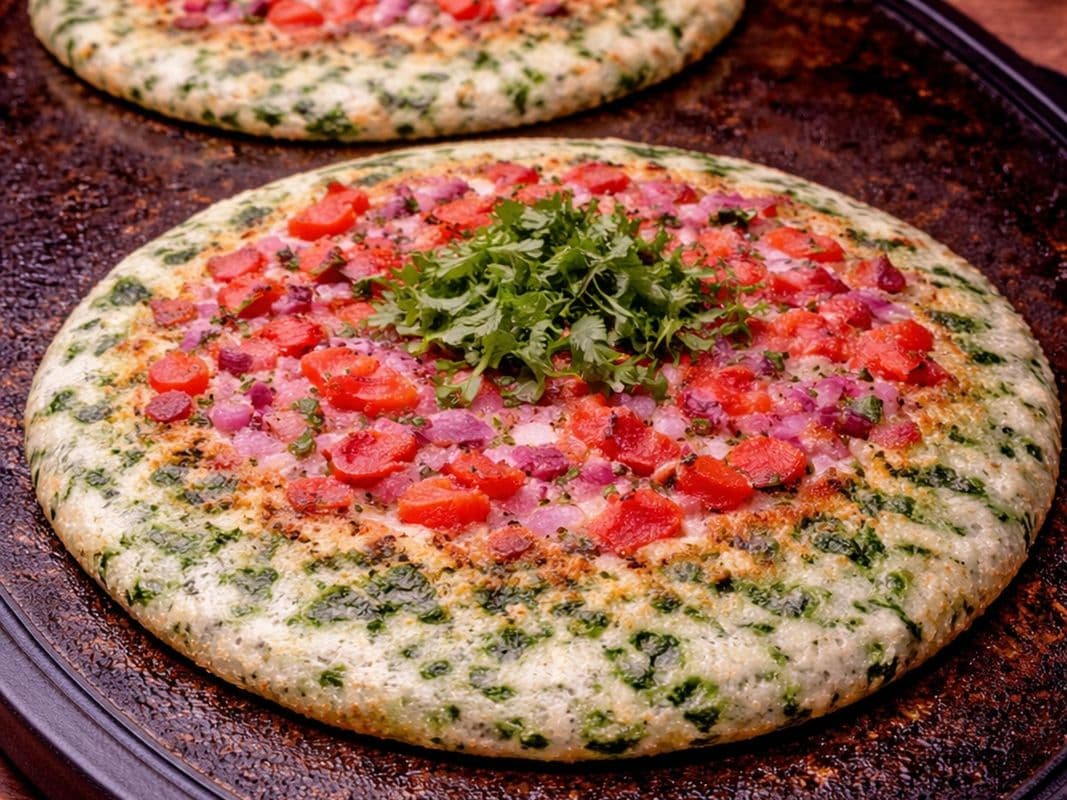 Spinach-Vegetable Uttapam