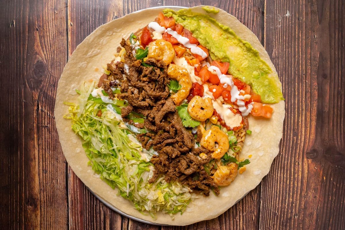 Shrimp and Steak Burrito
