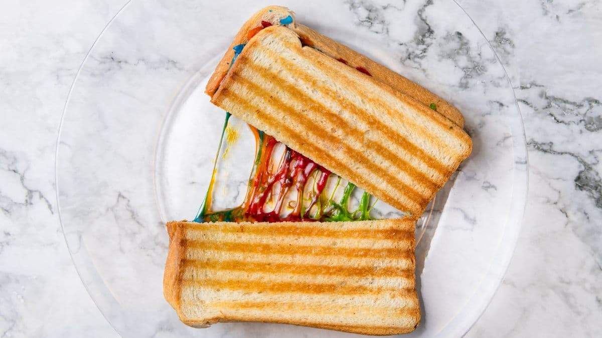 Rainbow Grilled Cheese Sandwich