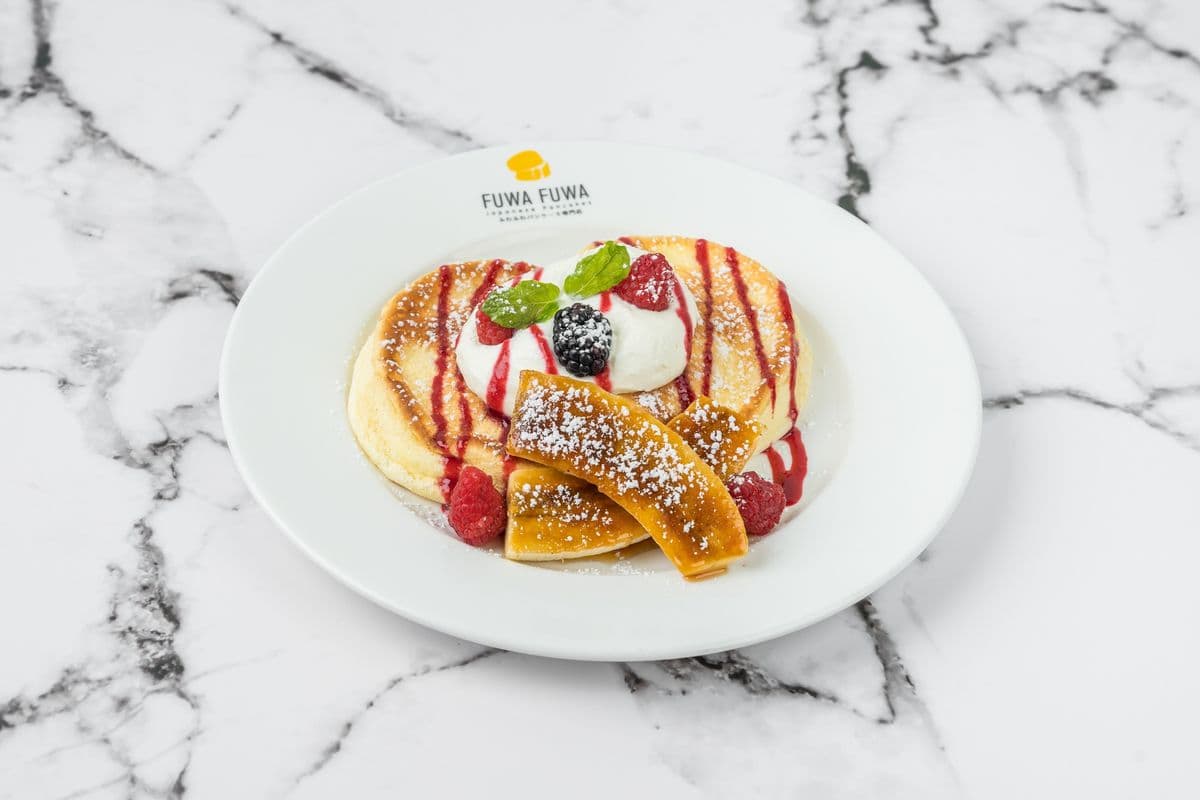 Raspberry and Caramelized Banana Pancake