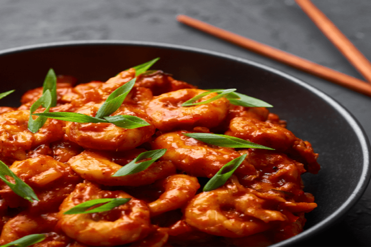Shezwan Sauce, Manchurian Sauce, or Honey Chilli Sauce Prawns