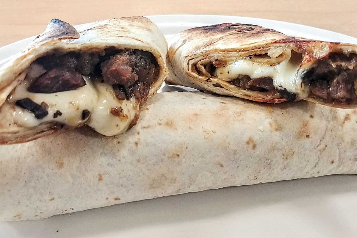 Steak Wrap and Mushrooms