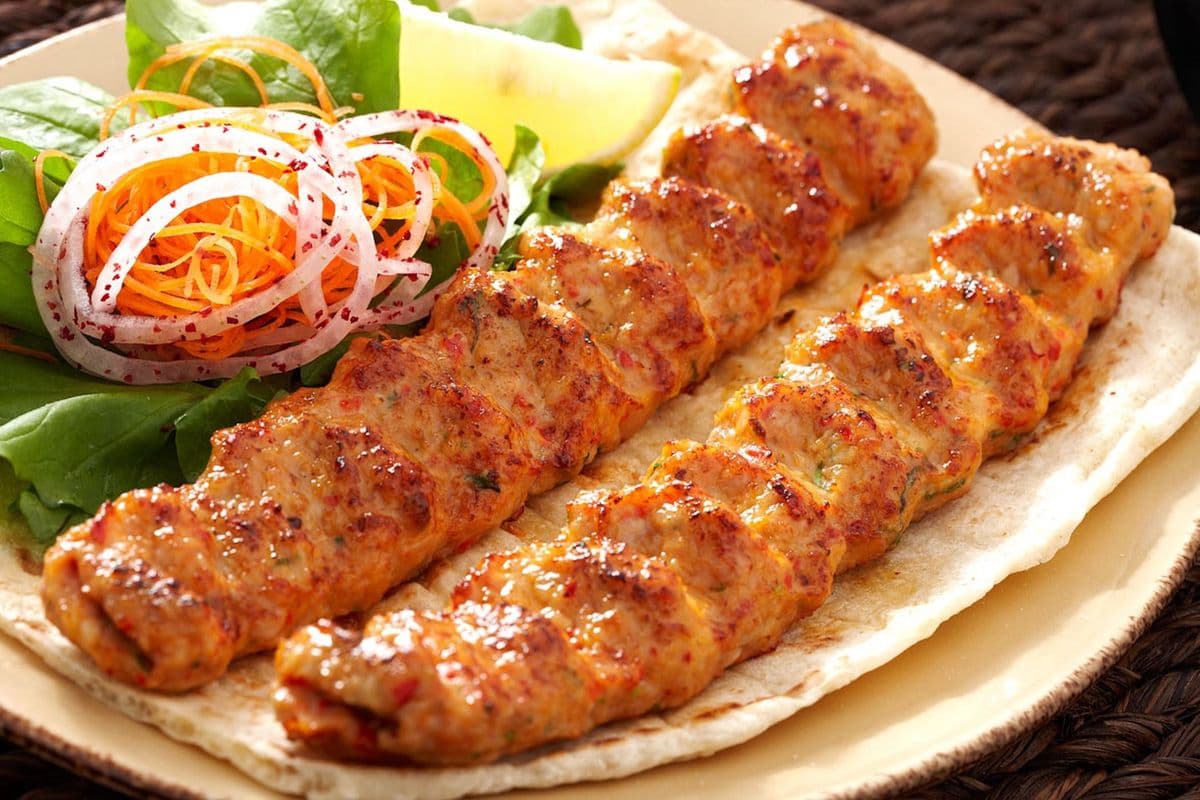 Chicken Seekh Kebab with Naan