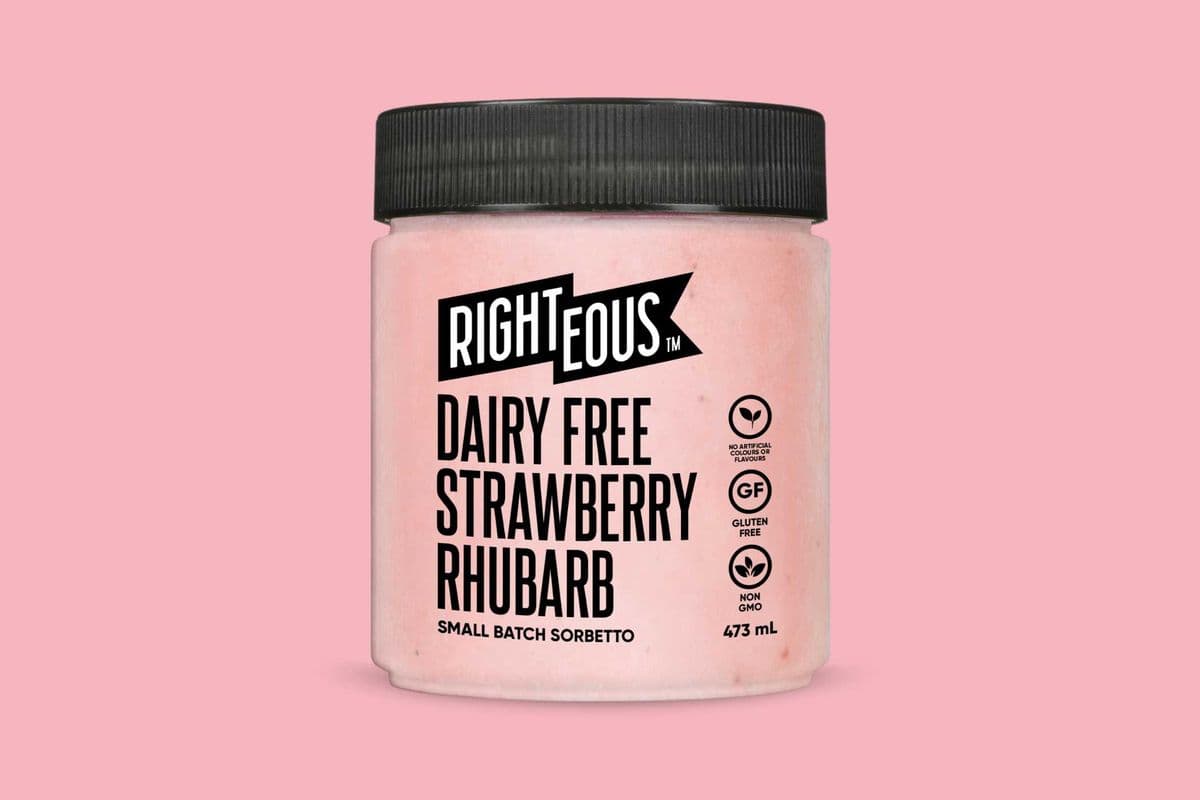 Dairy Free Strawberry Rhubarb Sorbetto (473ml)