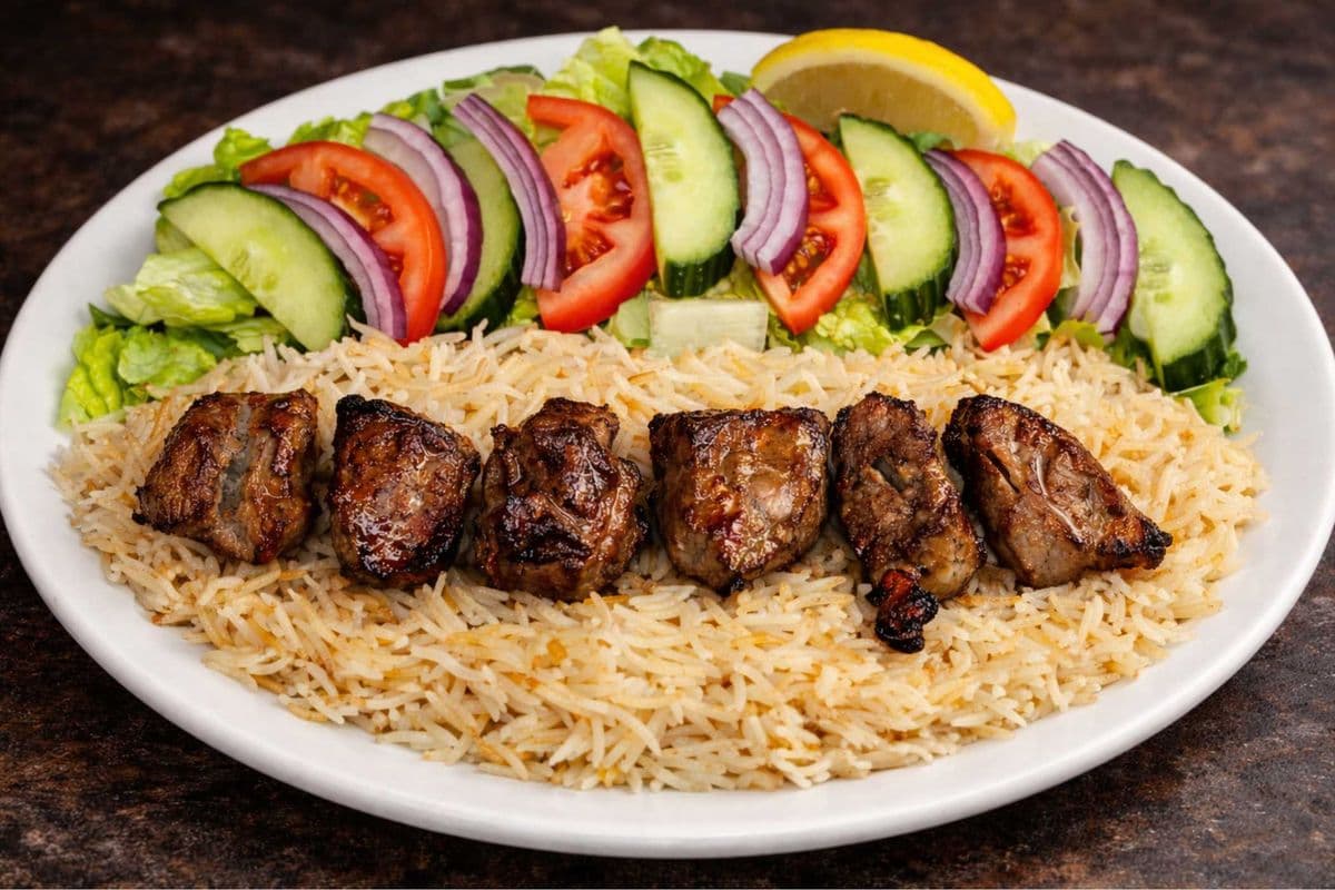 Lamb Tikka Kabob Platter