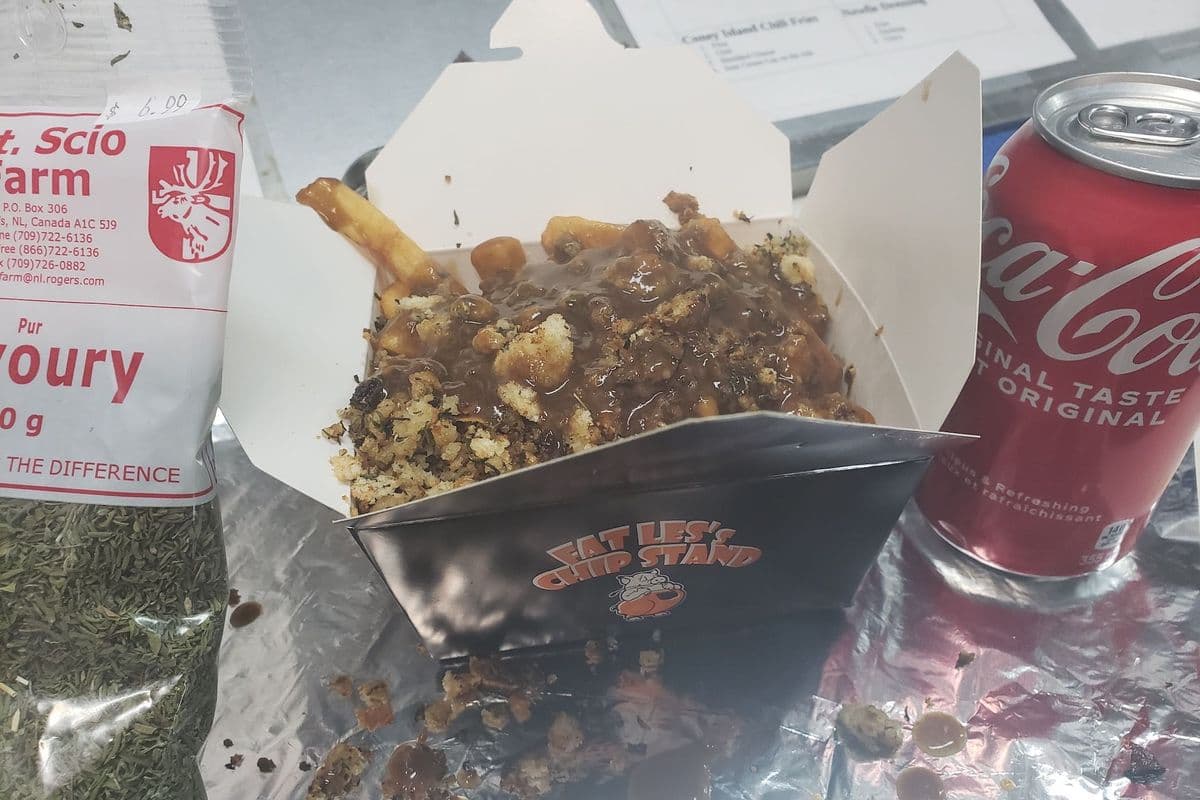 Medium Size "Newf" Dressing, Fries, and Gravy