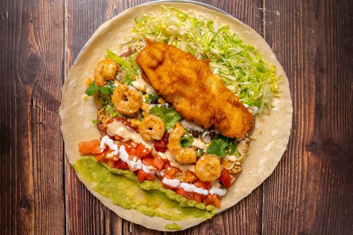 Shrimp and Halibut Burrito