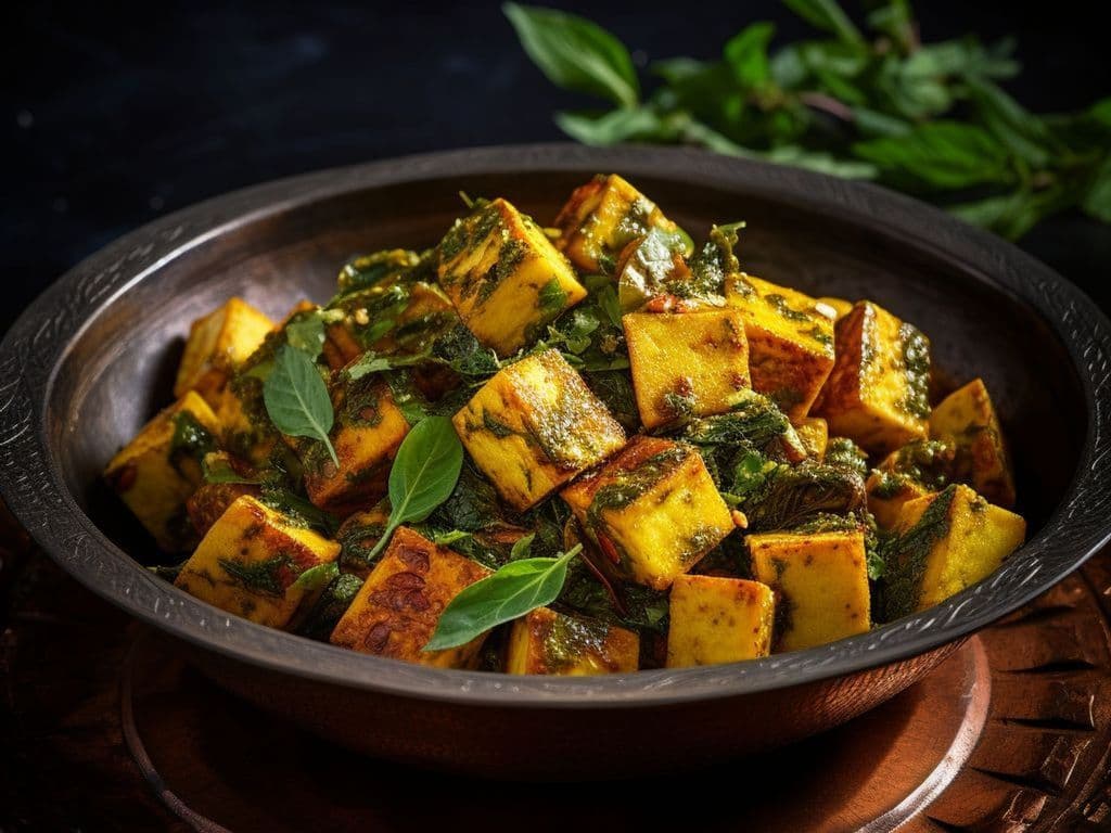Karivepaku Paneer / Curry Leaf Paneer / Paneer Aux Feuilles De Curry