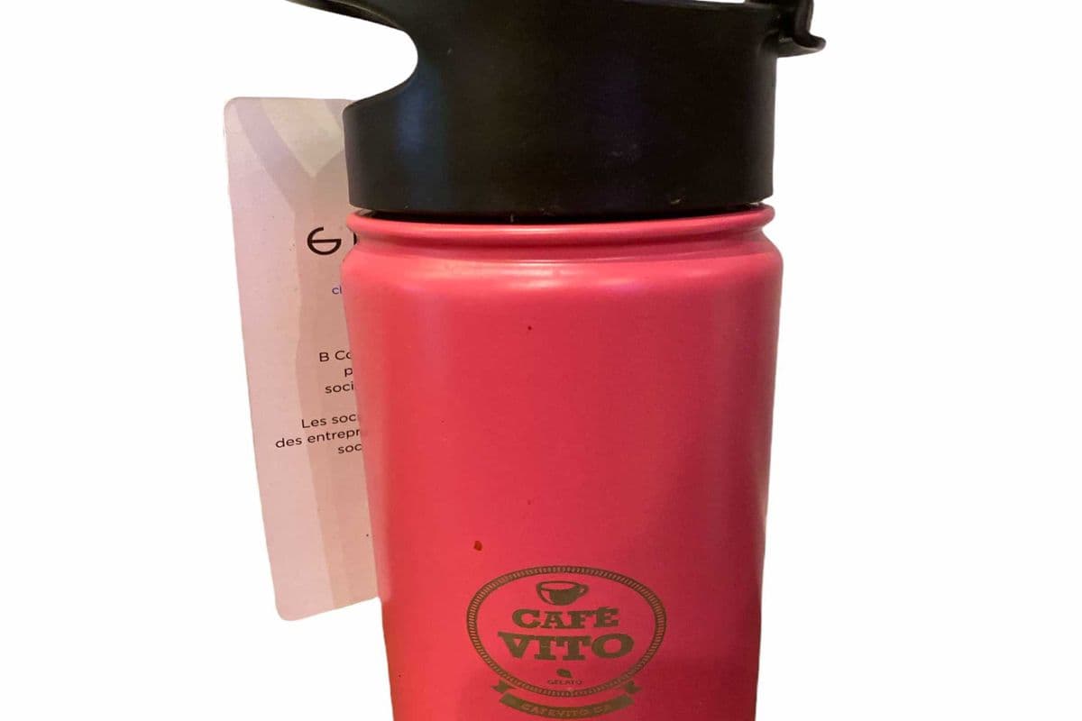 Bouteille d’infuseur de thé : Chicago steel 16 fl. oz Fuchsia/ Tea Infuser Bottle: Chicago Steel 16 fl. oz Logo Cafevito Fuchsia