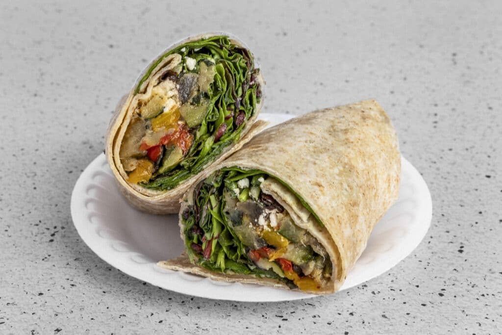 Roasted Veggies and Feta Wrap