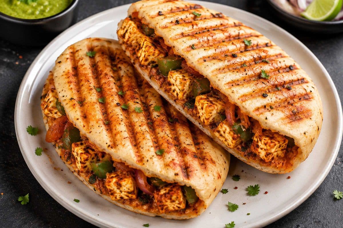 Grilled Tandoori Paneer Stuffed Kulcha