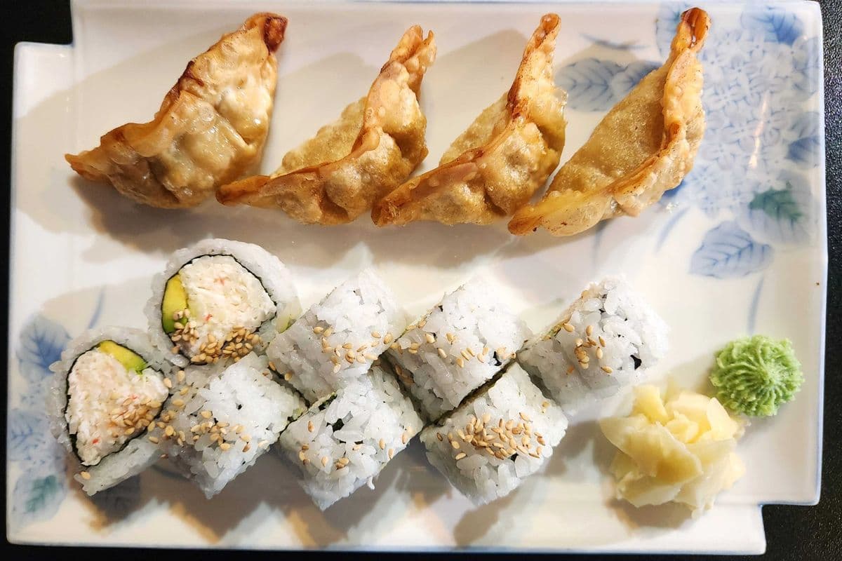 D. Deep-Fried Gyoza (4 pcs) and California Roll Combo