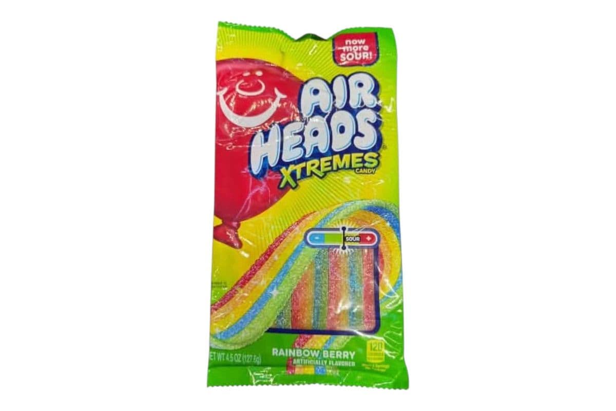 Air Heads Xtremes Extra Sour Rainbow Berry belts (128gm) (120 Cal)