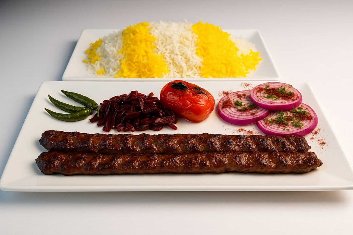 persian kabab koobedh (Minced meat skewers)