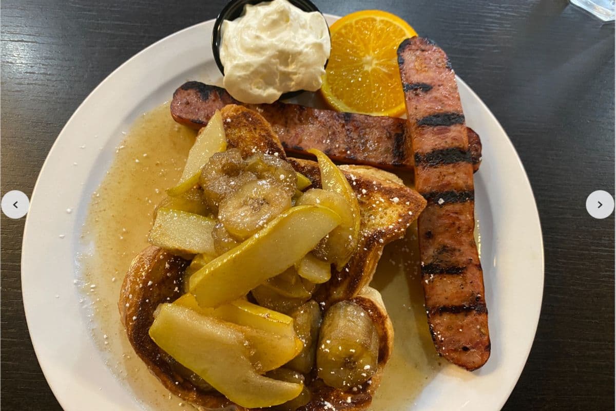 Stuffed French Toast with Grilled Sausage