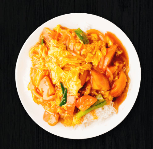 E59. Egg Sauce and Tomato on Rice