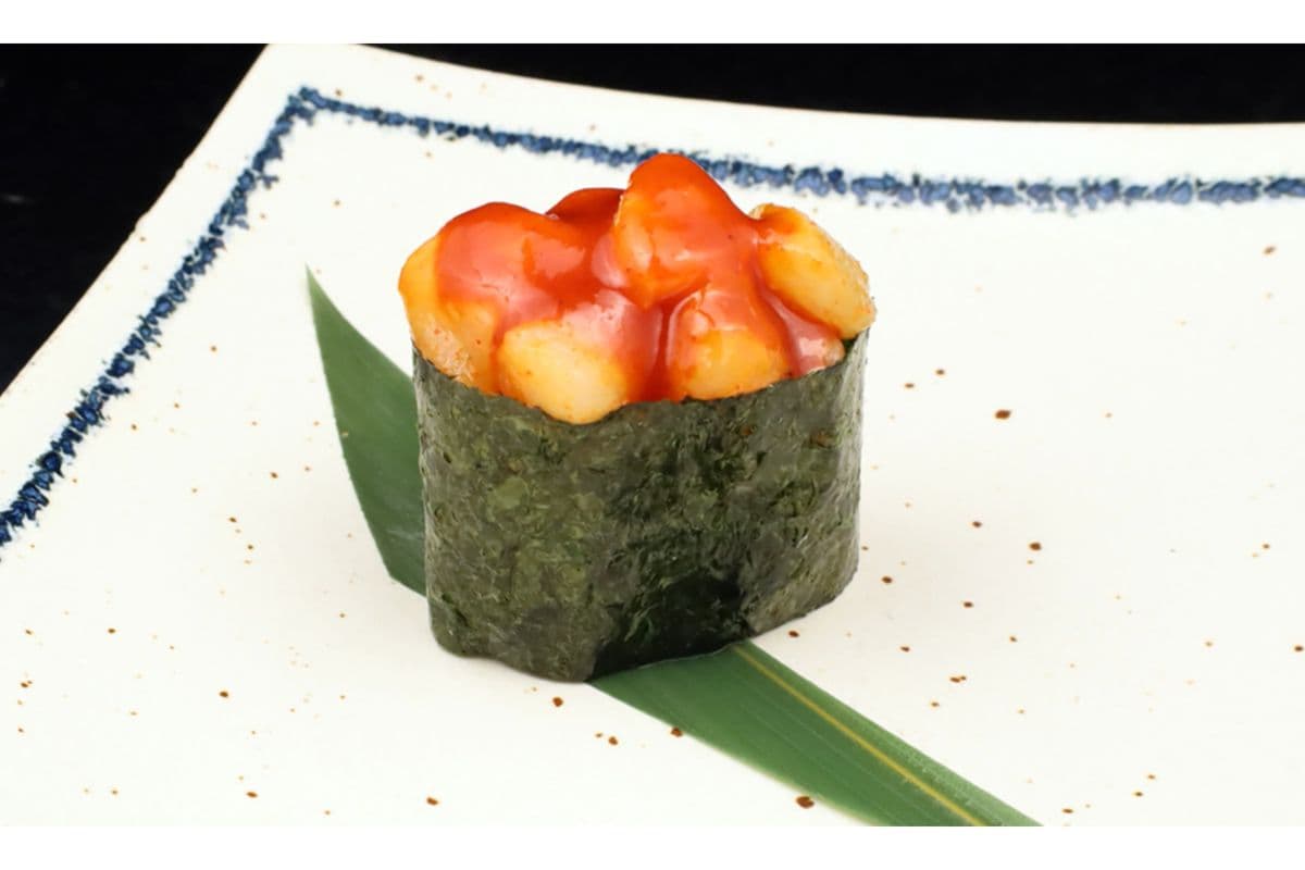 Spicy Scallop Raw Fish Nigiri Sushi
