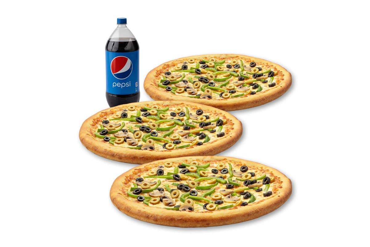 Spécial 3 Pizzas X-Larges - Végétarienne / X-Large 3 Pizza Special - Vegetarian